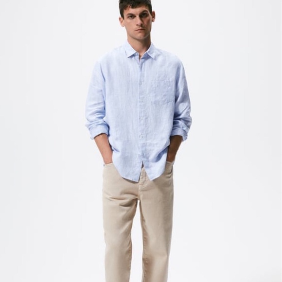 Mens Zara Blue Button Down - Picture 1 of 5